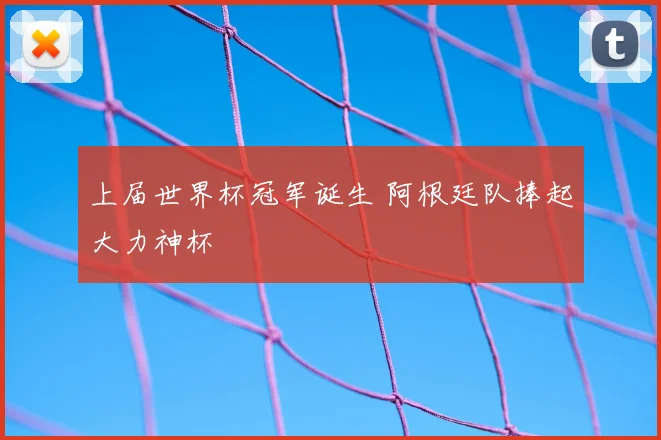 上届世界杯冠军诞生 阿根廷队捧起大力神杯